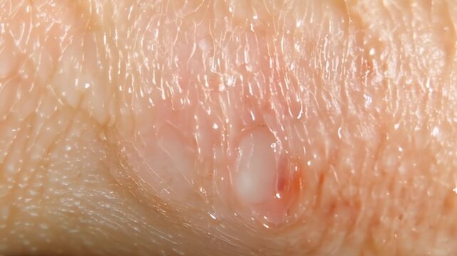 Observing dyshidrotic eczema evolution on skin