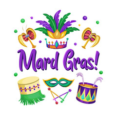 Bright and Fun Mardi Gras Logo for Branding