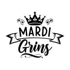 Crown-Themed Mardi Gras Logo for Royal Festivities