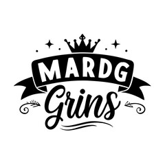 Premium Black-and-White Logo for Mardi Gras Celebrations