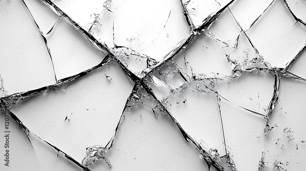 Poster cracked surface texture: abstract monochrome close-up shot revealing a complex network of cracks in 
