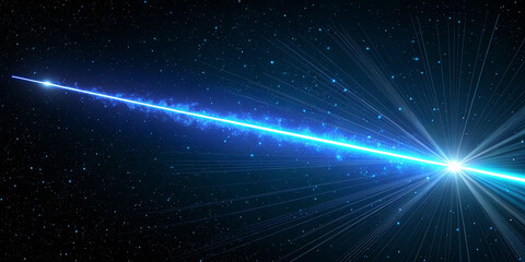 Fototapeta premium An Engaging Blue Laser Beam Effect Dash with High-Speed Shine
