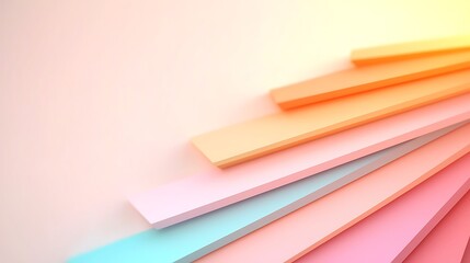 Abstract background with pastel color stripes modern art design minimalist environment top view