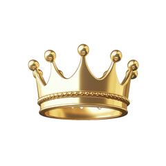 a golden crown. symbolizing royalty and prestige. featuring a classic design with rounded peaks and decorative elements the crown is shown against a plain background. emphasizing its luxurious appeara