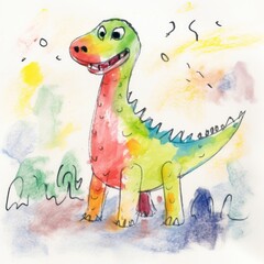 Fototapeta premium Dinosaur painting dinosaur drawing
