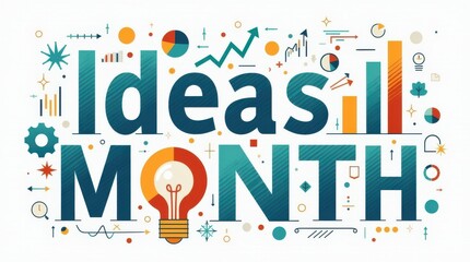 Ideas month celebration dynamic infographic showcase of innovative concepts business insights and trends