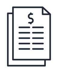 money receipt commerce icon line