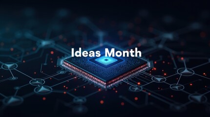 Innovative ideas month celebration digital realm graphic design tech environment aesthetic viewpoint conceptual visions
