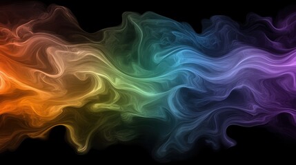 Obraz premium Colorful smoke swirls on a dark background, abstract art and design