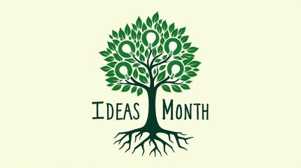 Obraz premium Ideas month celebration evergreen tree roots symbolizing growth and innovation in nature graphic design concept