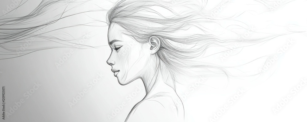 Poster a line drawing that captures the essence of a subject with simple strokes.