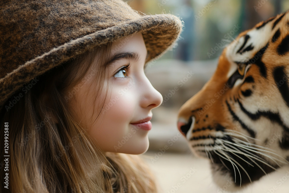 Poster interacting with animals designed generative ai image