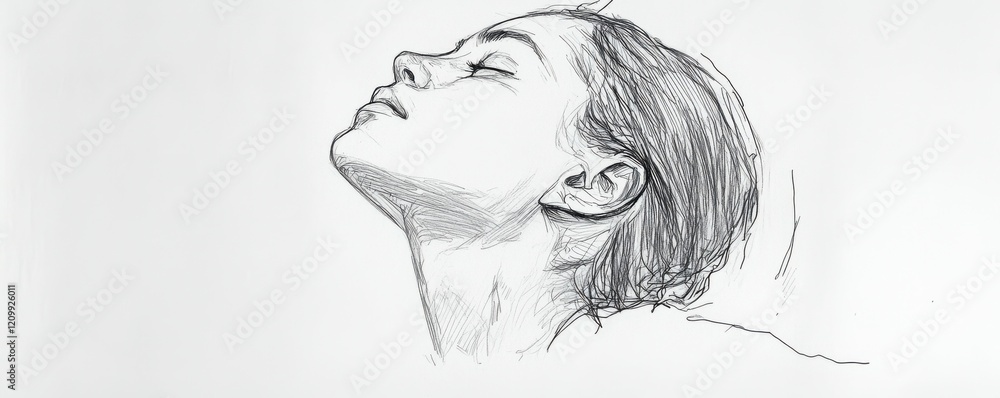 Poster a line drawing that captures the essence of a subject with simple strokes.