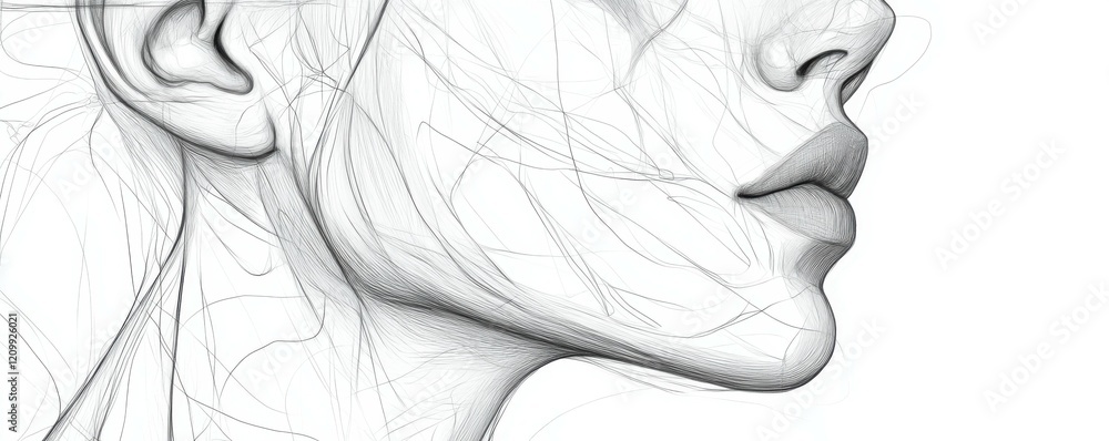 Poster a line drawing that captures the essence of a subject with simple strokes.