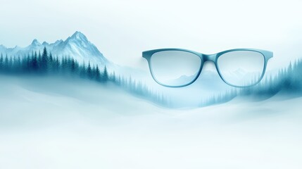 Spectacles and serenity, a clear view of nature through pair of glasses framed by trees