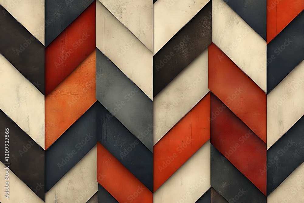 Poster a stylish geometric pattern in a monochrome palette, featuring striking angles and variations of dar