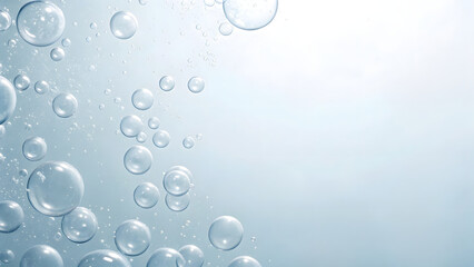 bubbles floating on a blue background