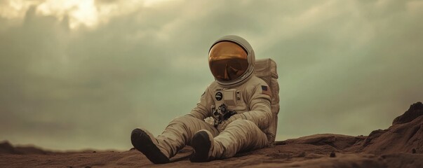 A lone astronaut returning to Earth after a long journey through the cosmos, bringing back a message of hope and unity for humanity.