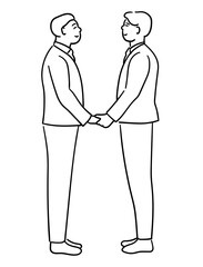 Gay couple, two men are holding hands and looking into each other's eyes vector