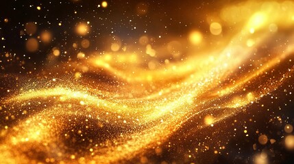 Fototapeta premium Close-up of festive golden bokeh lights, highly detailed, warm and inviting, peaceful and dynamic, magical and beautiful, calm and striking, luxurious and elegant atmosphere