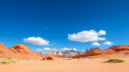 Fototapeta premium Air pollution filters sun in Arches national park