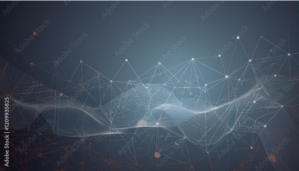 Poster Website header or banner design with abstract geometric background and connecting dots and lines. Generated image
