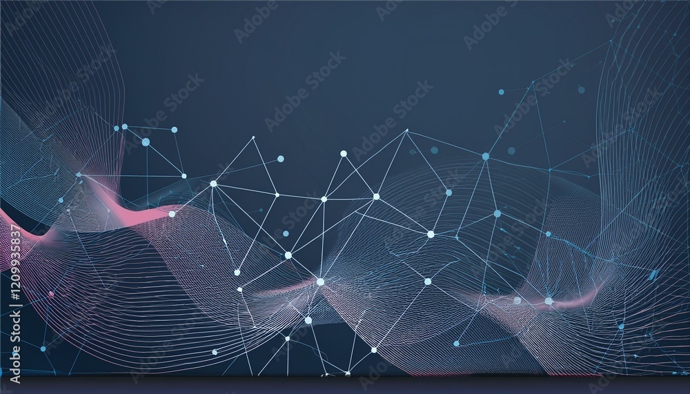  website header or banner design with abstract geometric background and connecting dots and lines. ge