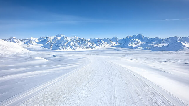 Fototapeta Aletsch Glacier as seen from aircraft window