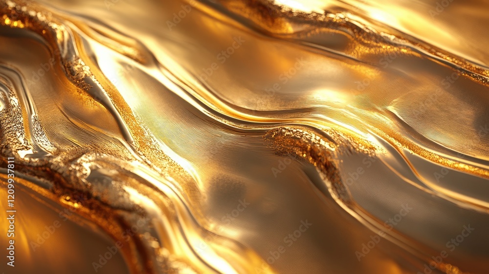 Poster abstract golden wave texture with organic flow and chaotic pattern for creative projects and design 