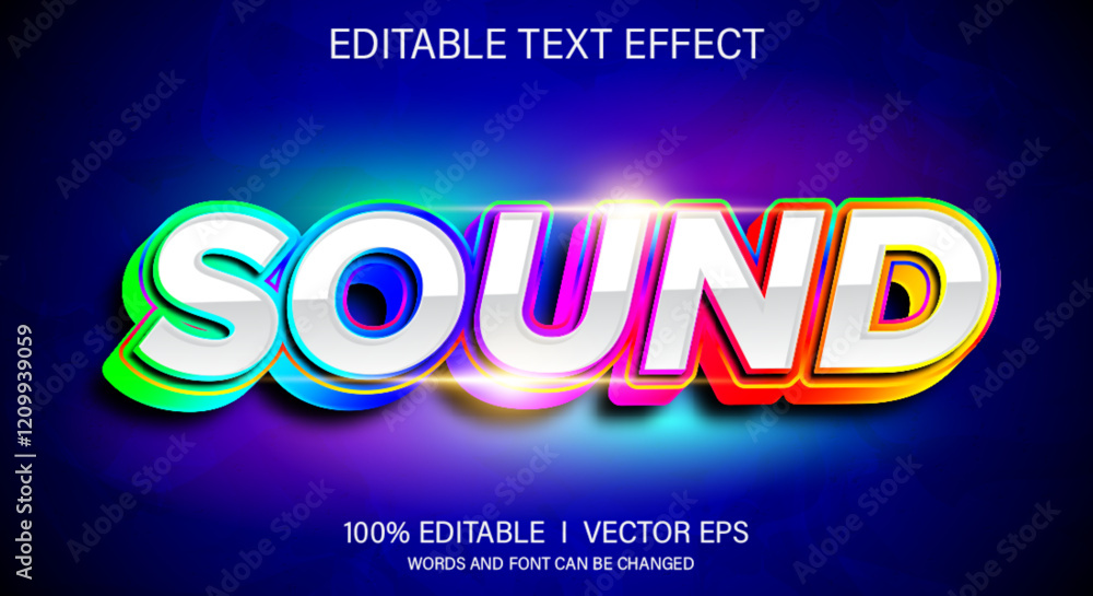 Poster sound vector text effect with modern style design