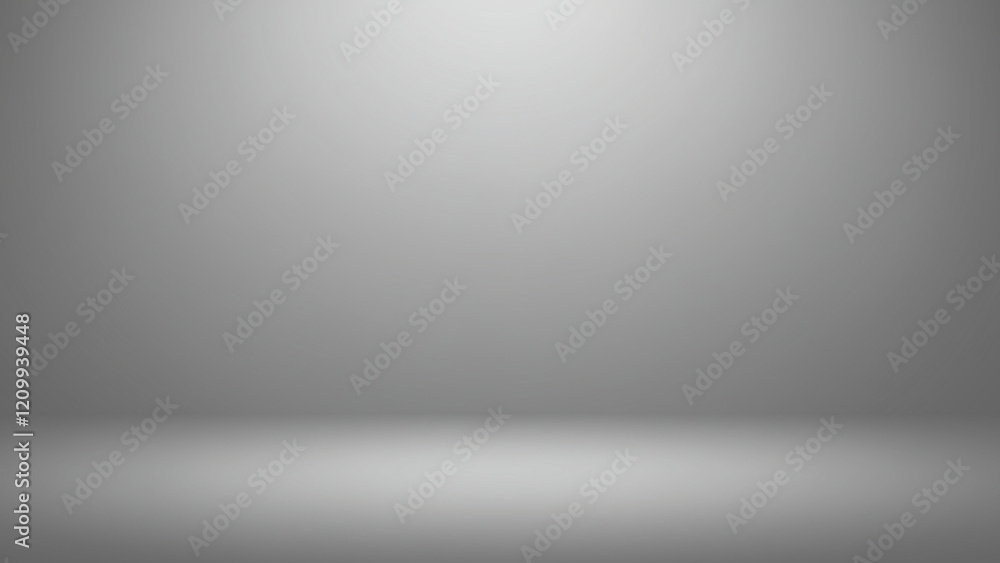 Poster an empty studio room featuring a gradient gray background, perfect for highlighting and displaying y