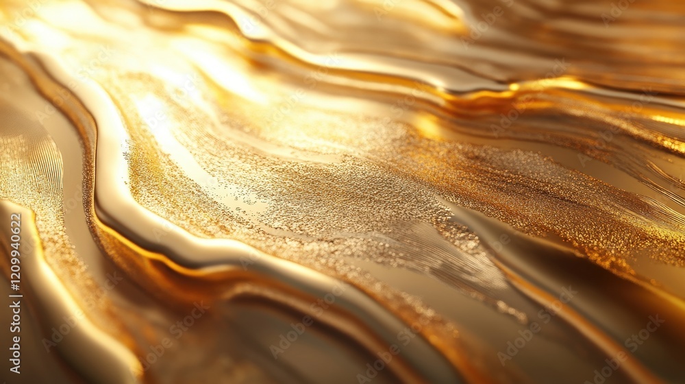 Poster fluid gold texture with dynamic waves and chaotic patterns for artistic backgrounds and design proje