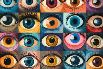 Fototapeta premium Colorful Eye Illustration Collection