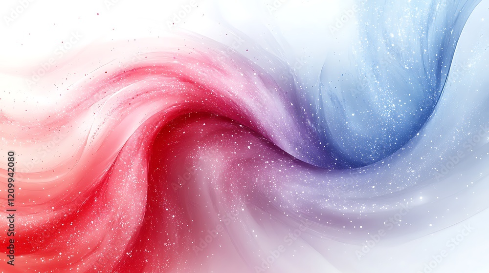 Aufkleber red and blue abstract swirl: a mesmerizing abstract artwork featuring a vibrant swirl of red and blu