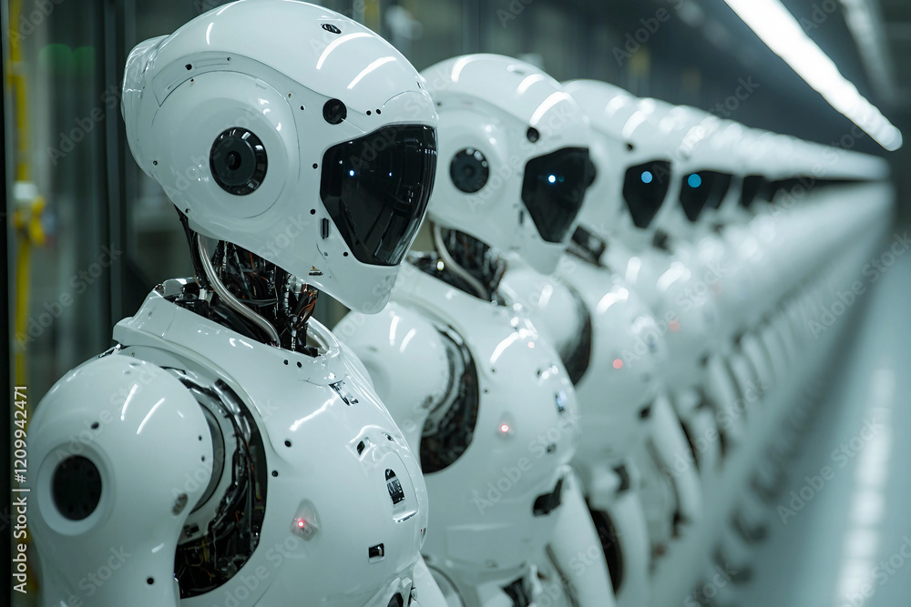 Aufkleber modern automated robot production ai generative