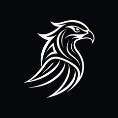 A falcon calligraphy line art silhouette