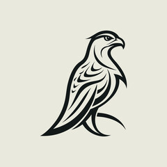 A falcon calligraphy line art silhouette