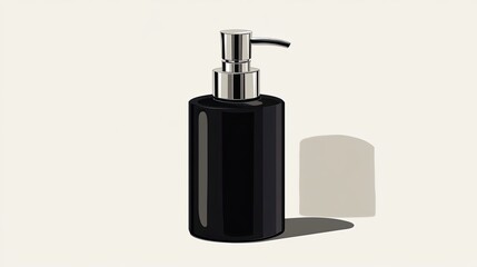Obraz premium Elegant Black Soap Dispenser with Silver Pump