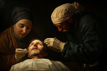 Fototapeta premium Historical Medical Procedure Scene