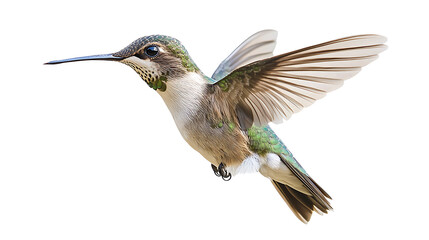 Fototapeta premium hummingbird in flight isolated on white background