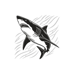 Great shark on white background