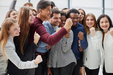 Obraz premium young Businesspeople in office having great success
