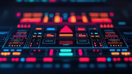 Cybersecurity Incident Response Recovery concept. Futuristic glowing system with active threat detection and analysis dashboard