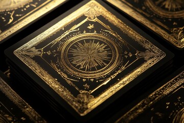 Obraz premium Elegant Gold-Embossed Playing Cards