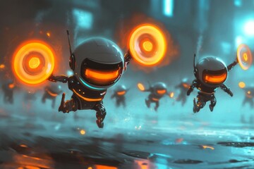 Futuristic Robots in Action