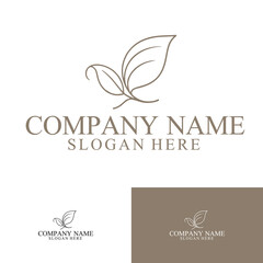 Logo leaf logo spa logo natural logo beauty