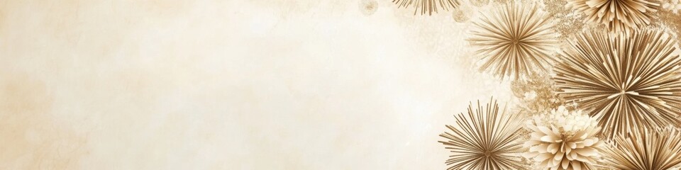 Elegant gold floral pattern with abstract flowers on textured background