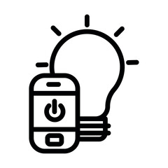 Fototapeta premium lights smart home line icon