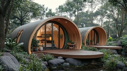 Modern Eco-Friendly Cabin in Lush Forest