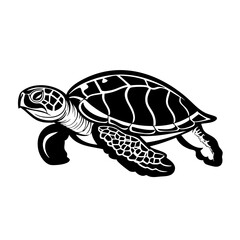 Fototapeta premium Simple black and white Turtle icon illustration vector.